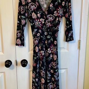 Floral Print 3/4 Sleeve Dress